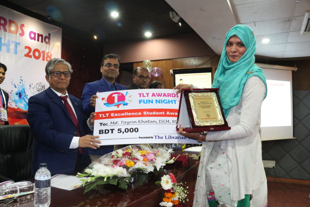 Mst. Tazrin Khatun from Rajshahi University wins TLT Excellence Student Award 2018